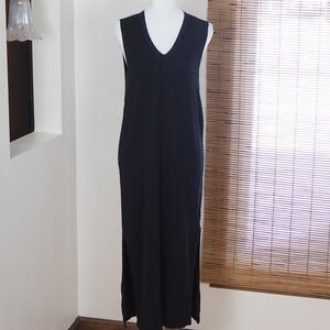 Rag & Bone Black Phoenix V Neck Tank Midi Dress Women's Small Minimal Indie